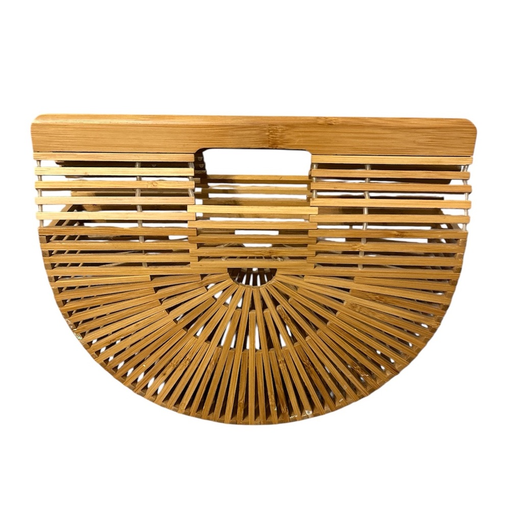 Bamboo Half-Moon Handbag